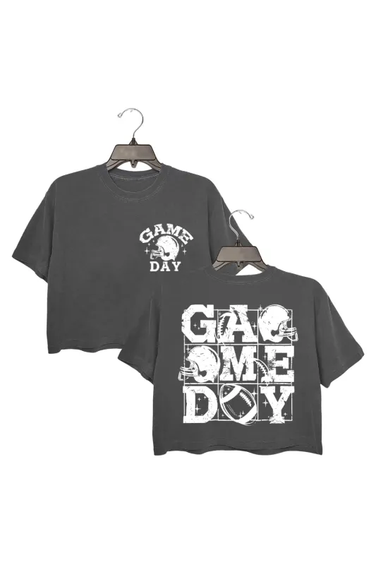 Game Day Football Season Helmet Crop Top For Women sold by Fancy Tees