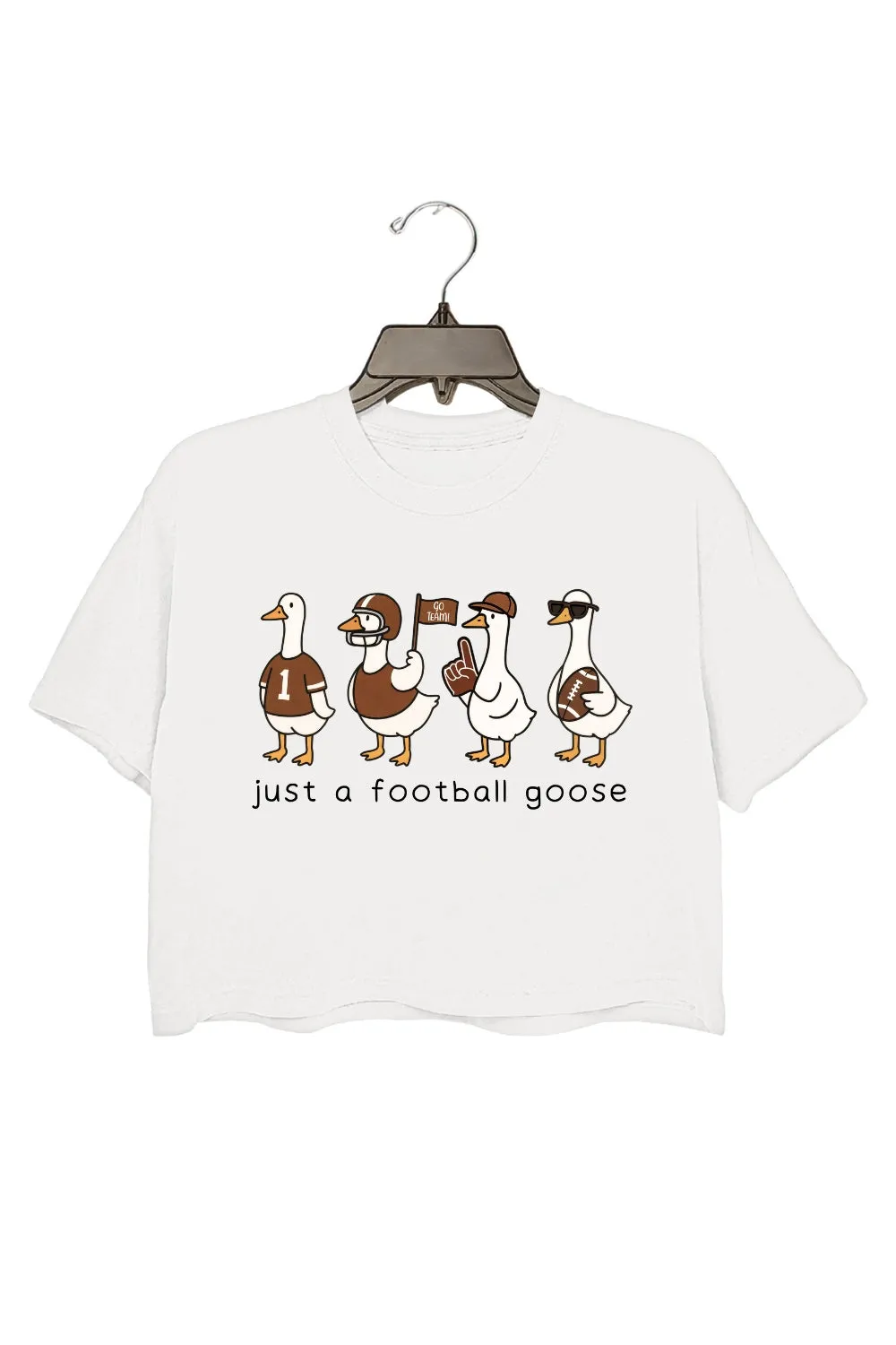 Just A Football Goose Crop Top For Women sold by Fancy Tees product image thumbnail 2