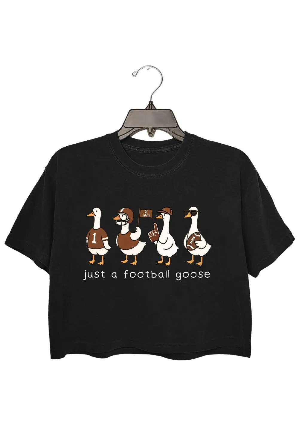 Just A Football Goose Crop Top For Women sold by Fancy Tees product image thumbnail 3