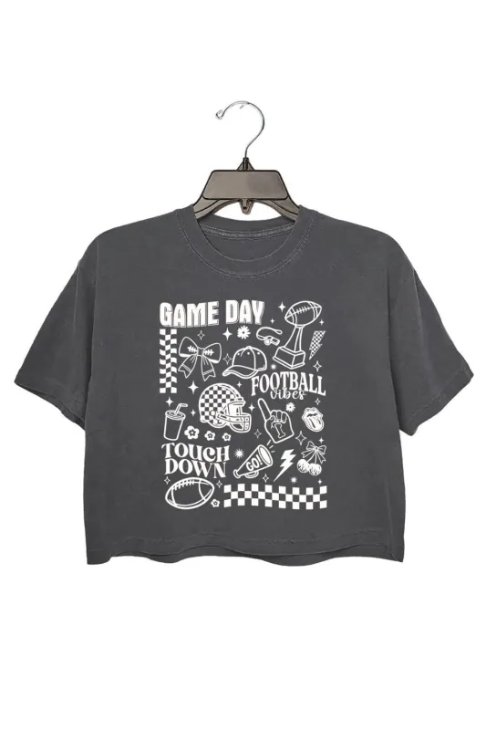 Football Season Vibes Game Day Crop Top For Women sold by Fancy Tees