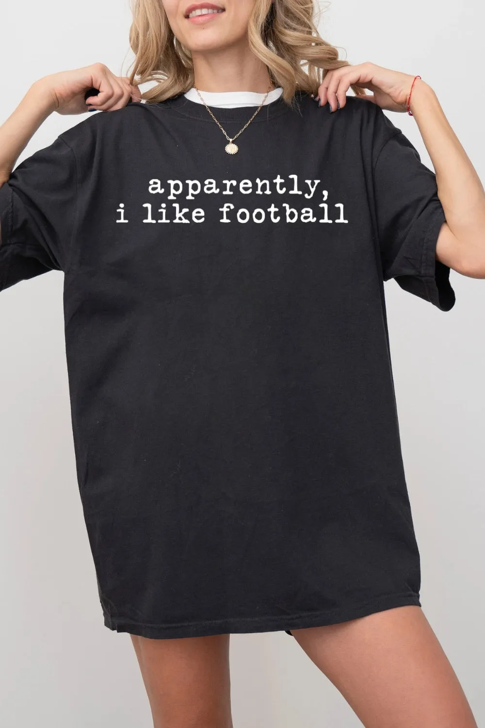 Apparently I Like Football Trendy Football Tee For Women sold by Fancy Tees product image thumbnail 3