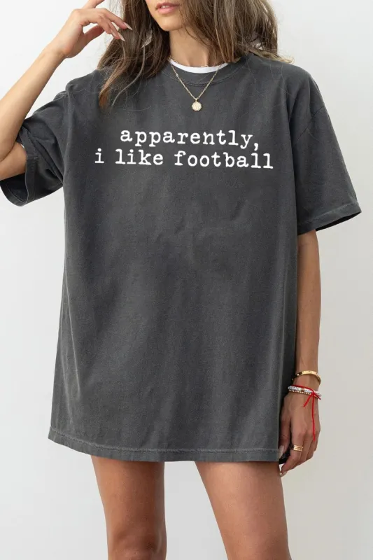 Apparently I Like Football Trendy Football Tee For Women sold by Fancy Tees