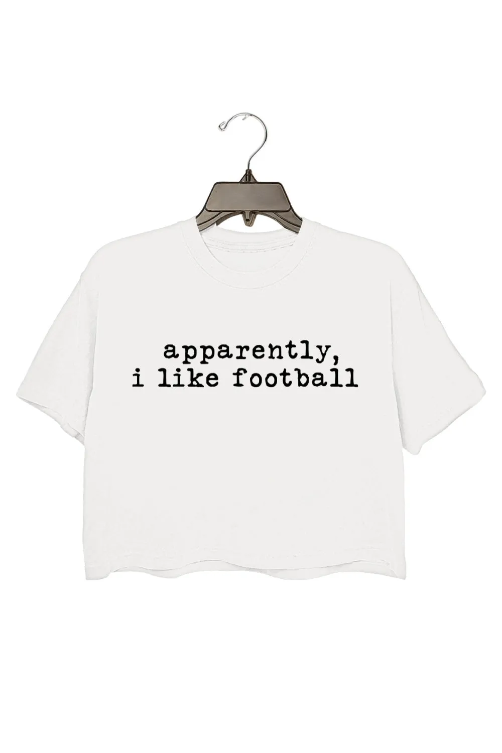 Apparently I Like Football Trendy Football Crop Top For Women sold by Fancy Tees product image thumbnail 2