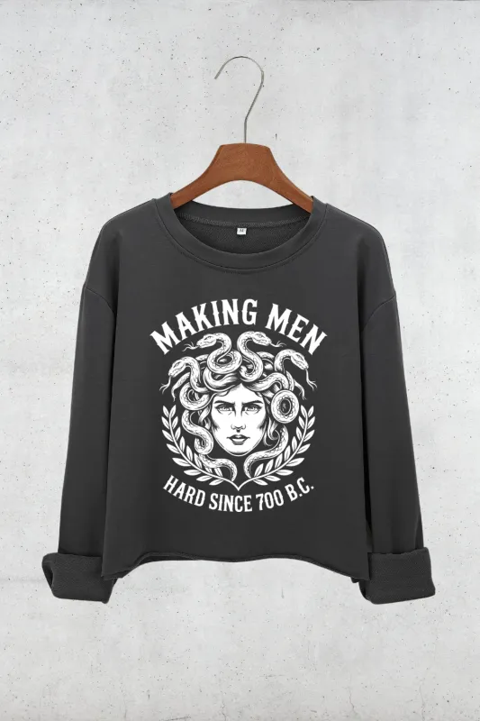 Making Men Hard Since 700 BC Crop Sweatshirt For Women sold by Fancy Tees