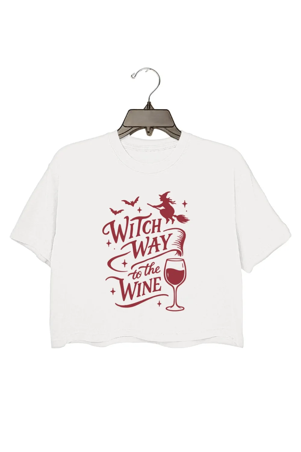 Witch Way To The Wine Crop Top For Women sold by Fancy Tees