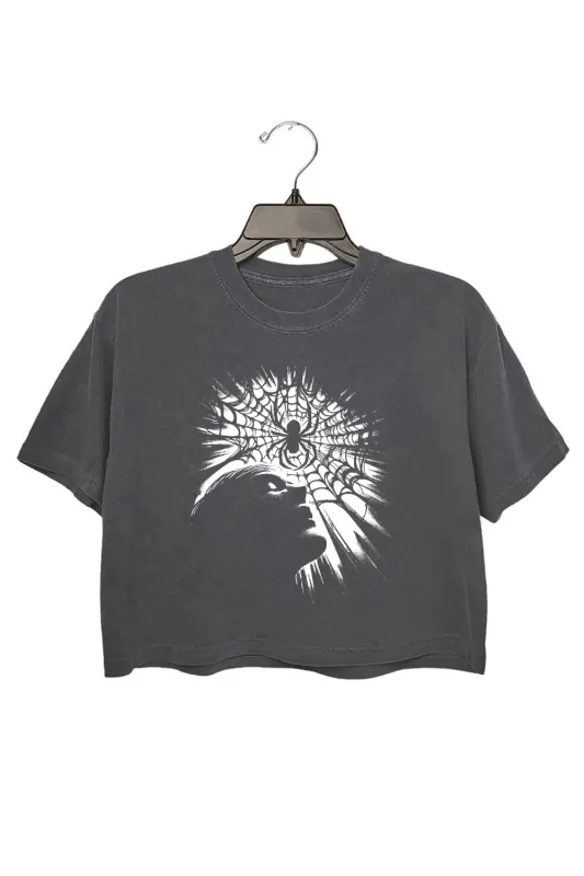 Gothic Spider Web Art Crop Top For Women sold by Fancy Tees