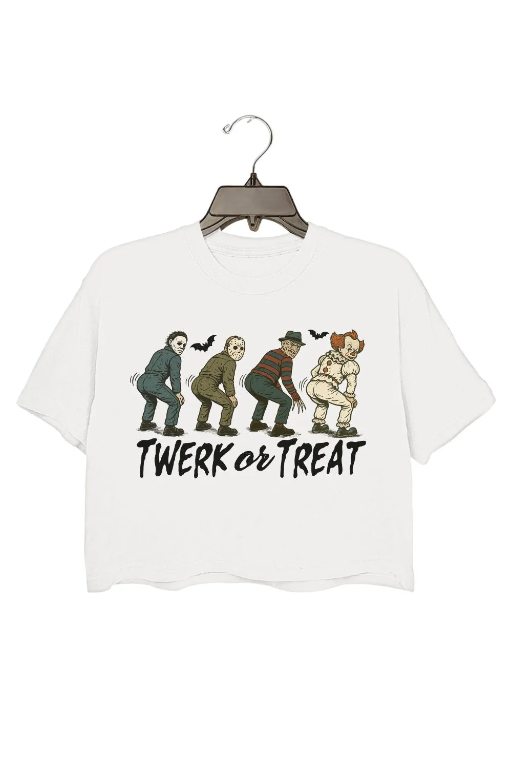 Funny Halloween Twerk Or Treat Crop Top For Women sold by Fancy Tees product image thumbnail 2