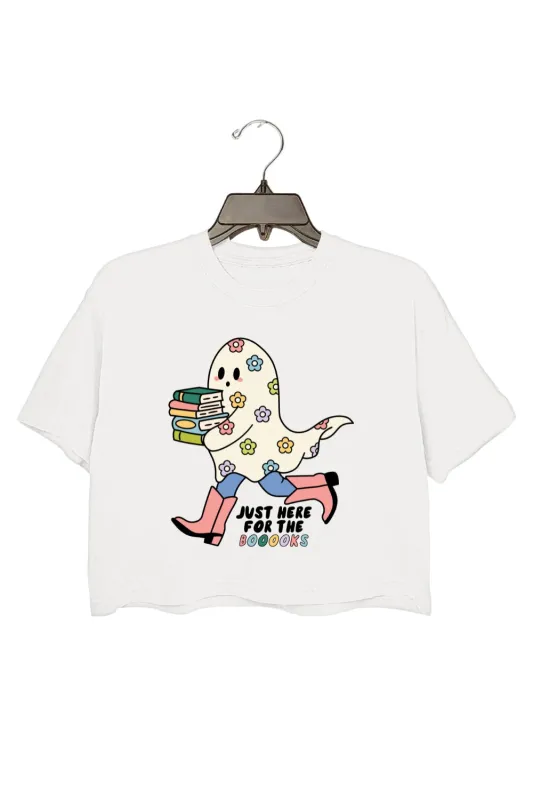 Just Here For The Booooks Crop Top For Women sold by Fancy Tees