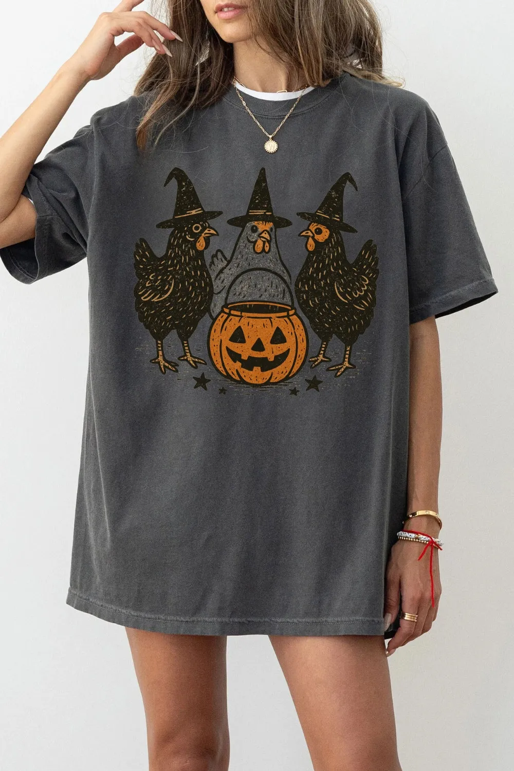 Retro Pumpkin Chicken Fall Tee For Women sold by Fancy Tees