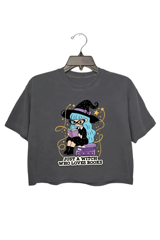 Just A Witch Who Loves Books Crop Top For Women sold by Fancy Tees