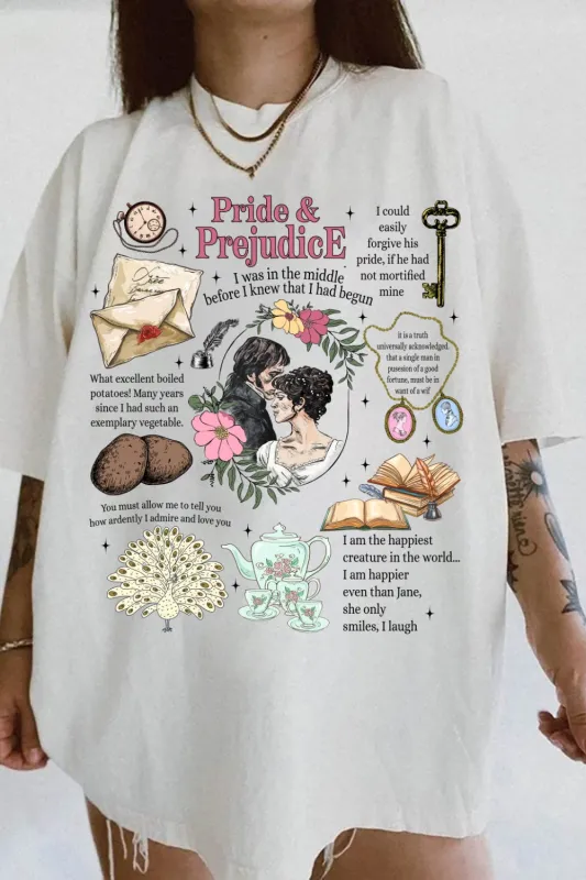 Pride and Prejudice Quotes Romance Tee For Women sold by Fancy Tees