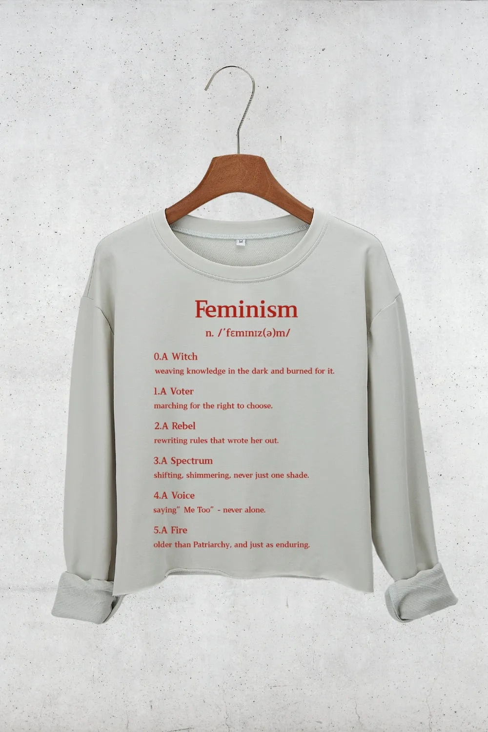 Definition Of Feminism Crop Sweatshirt For Women sold by Fancy Tees product image thumbnail 2