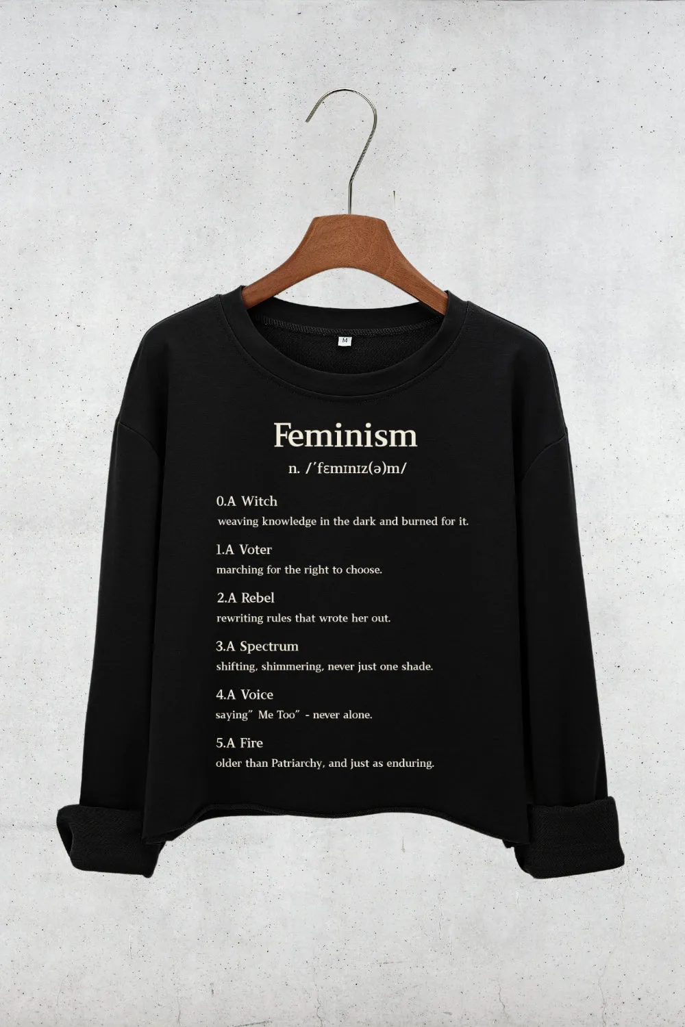 Definition Of Feminism Crop Sweatshirt For Women sold by Fancy Tees product image thumbnail 3