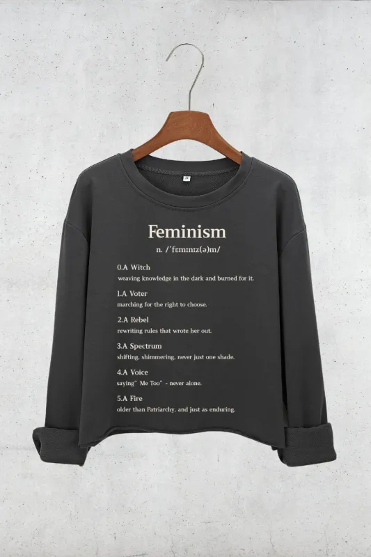 Definition Of Feminism Crop Sweatshirt For Women sold by Fancy Tees