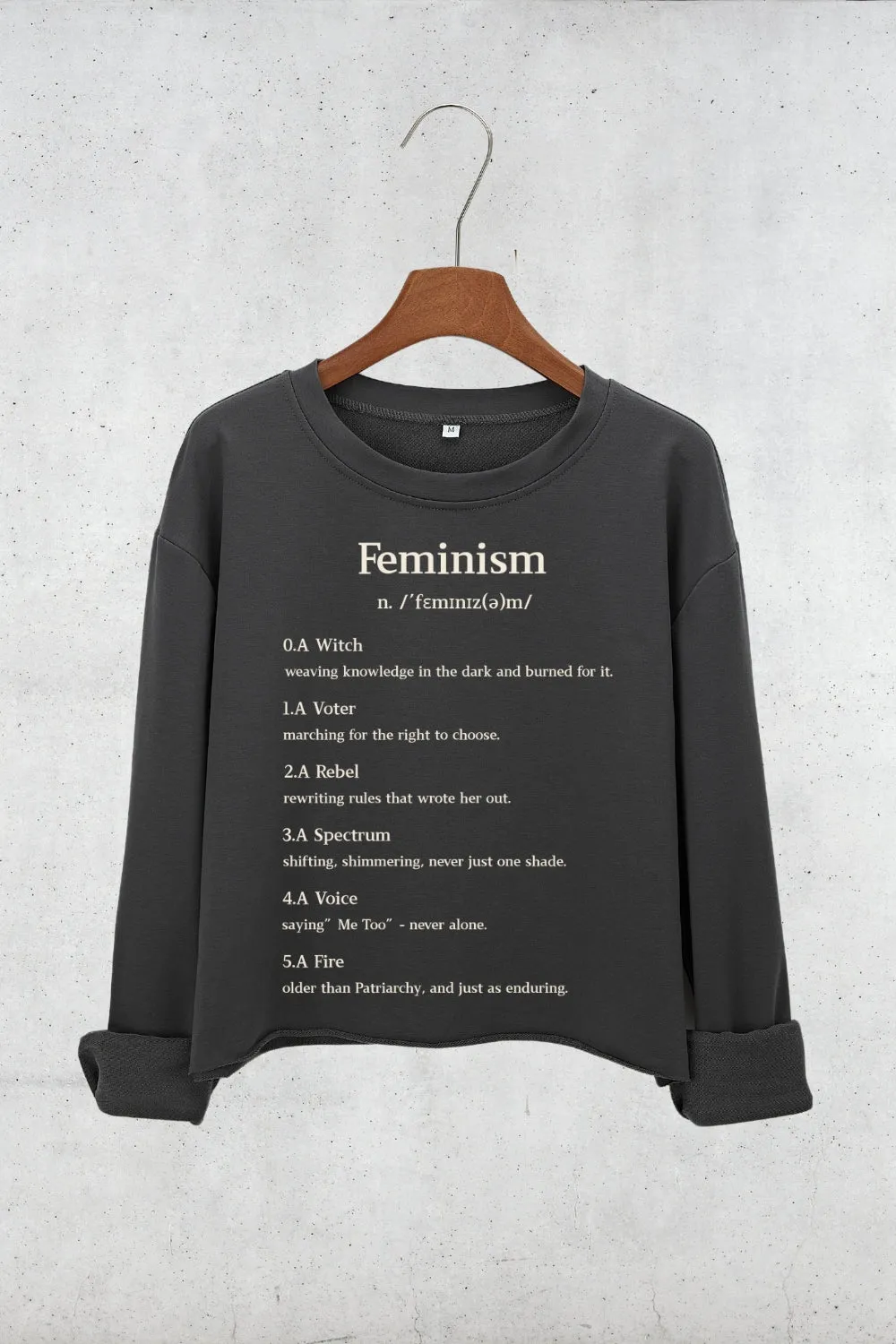 Definition Of Feminism Crop Sweatshirt For Women sold by Fancy Tees