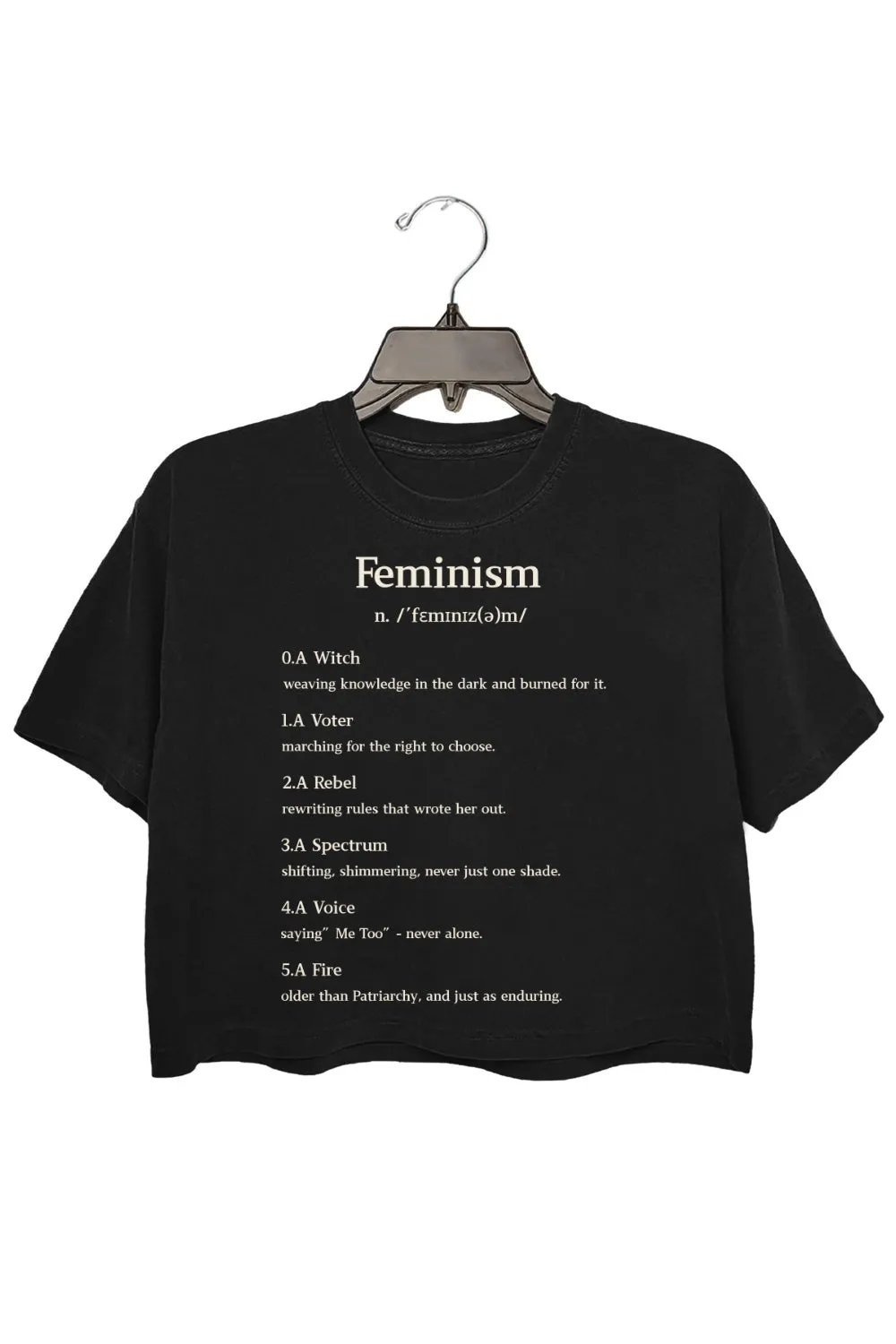 Definition Of Feminism Crop Top For Women sold by Fancy Tees product image thumbnail 3