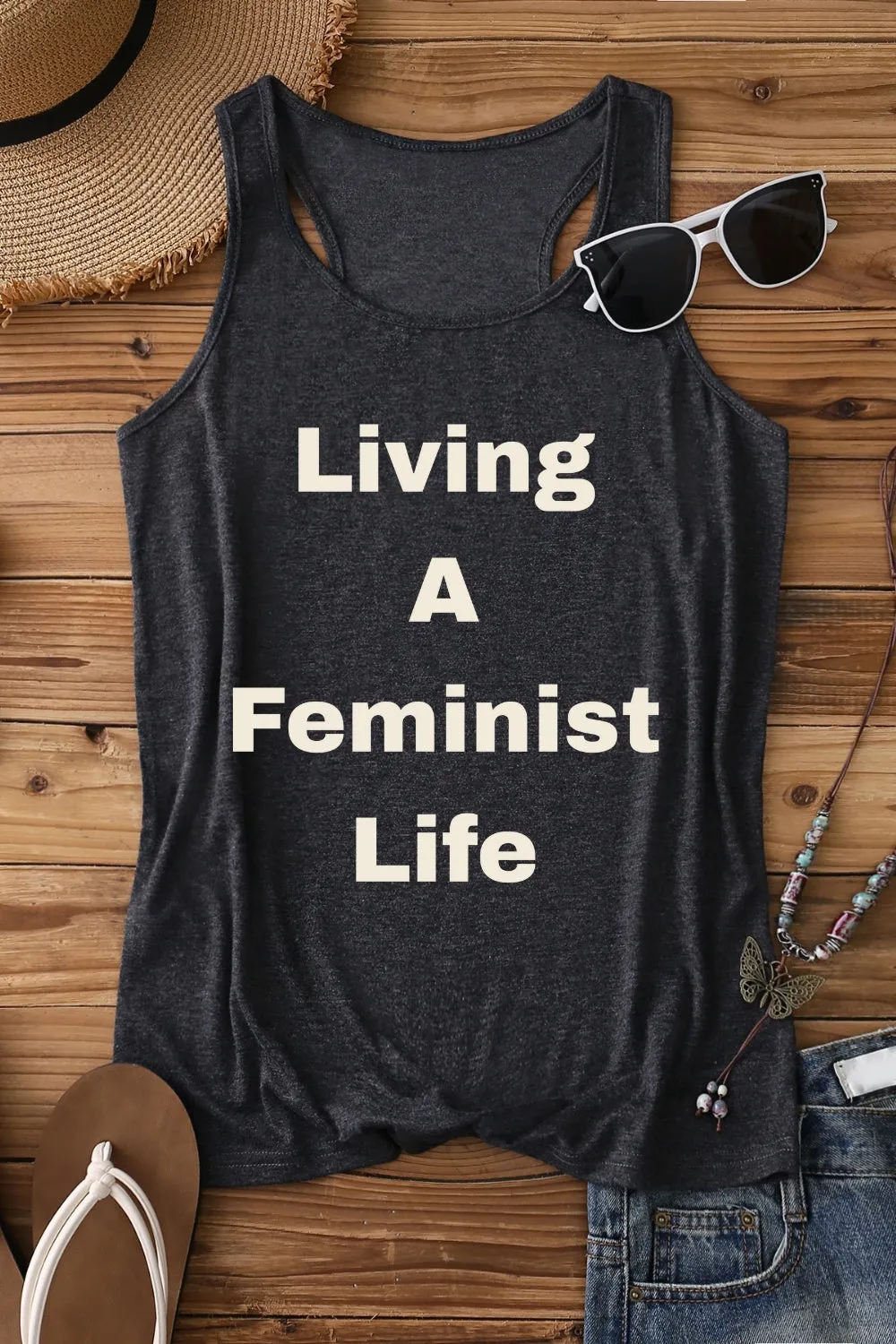 Living A Feminist Life Tank Top For Women sold by Fancy Tees