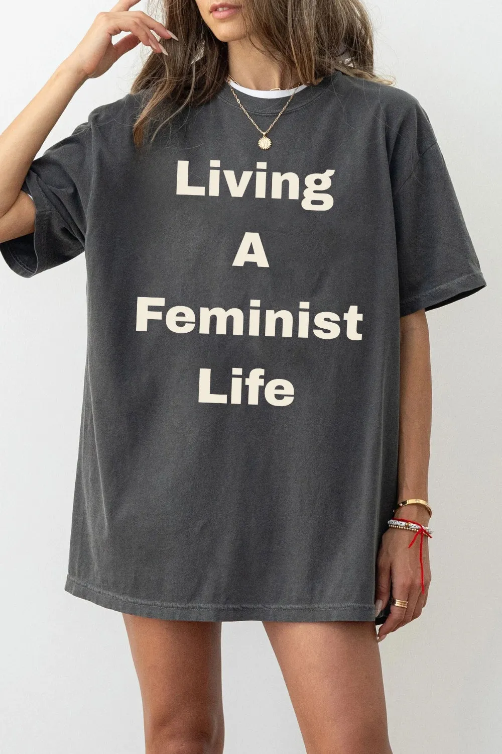 Living A Feminist Life Tee For Women sold by Fancy Tees