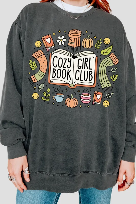 Cozy Girl Book Club Trendy Bookish Sweatshirt For Women sold by Fancy Tees
