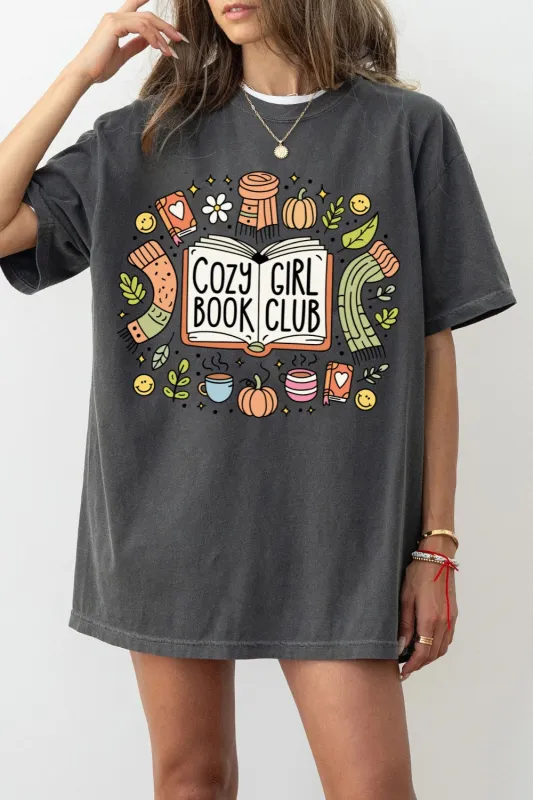 Cozy Girl Book Club Trendy Bookish Tee For Women sold by Fancy Tees