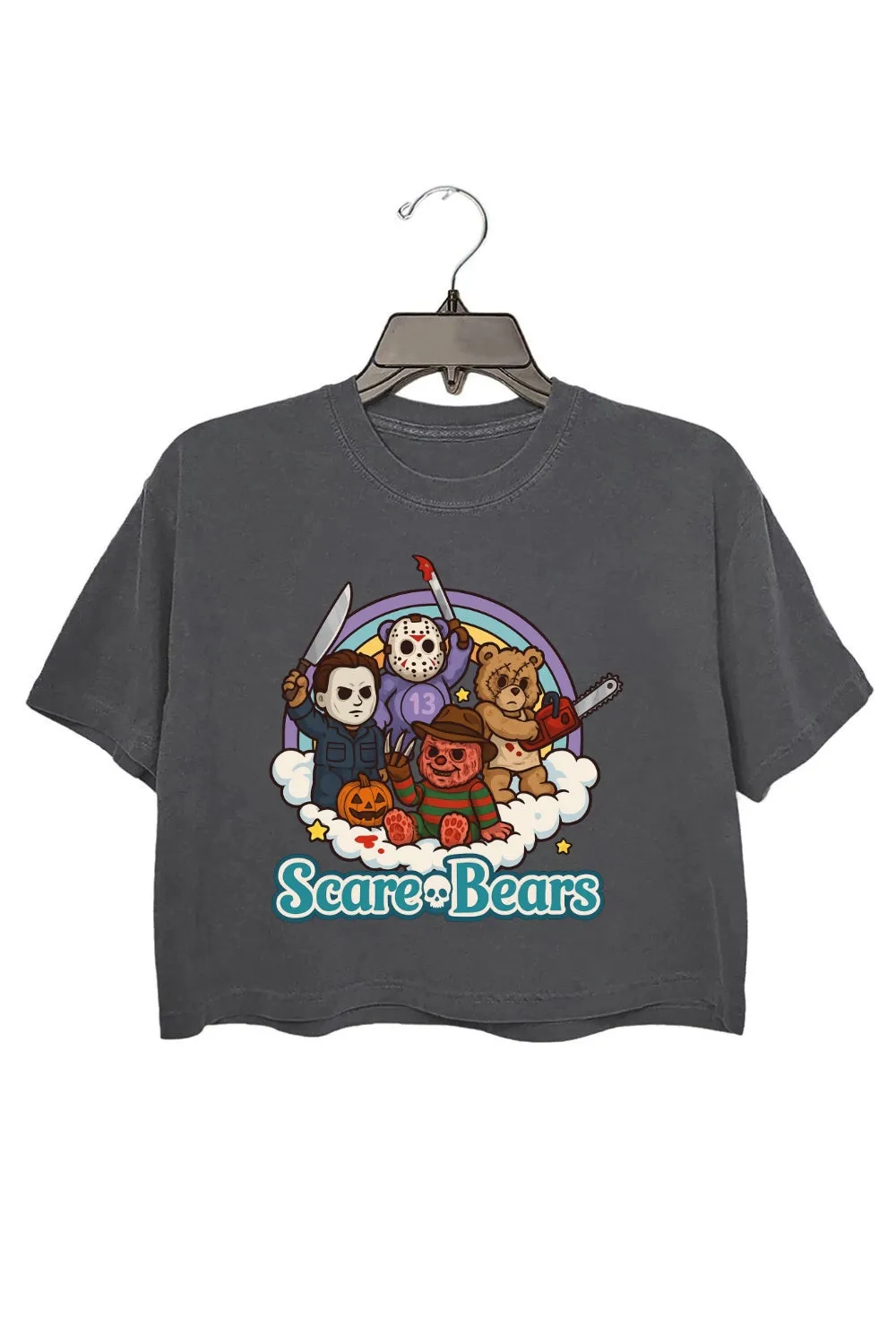 Scare Bears Funny Halloween Horror Crop Top For Women sold by Fancy Tees