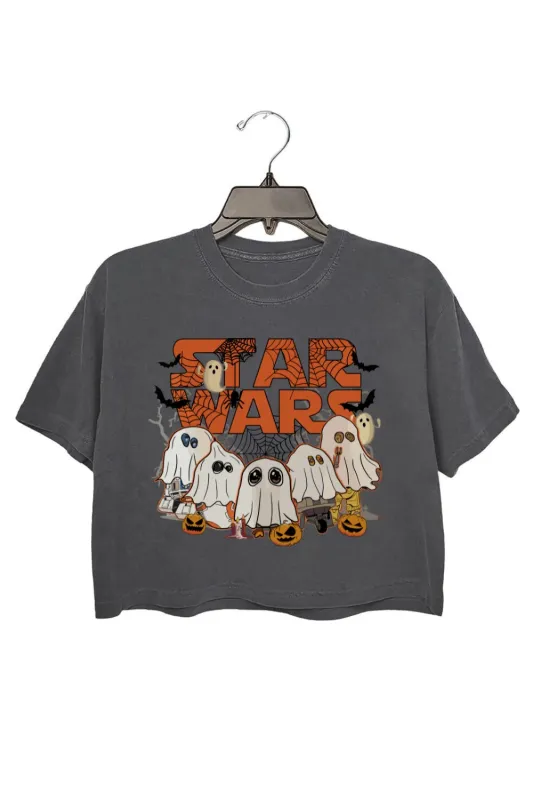 Star Wars Halloween Spooky Ghost Crop Top For Women sold by Fancy Tees