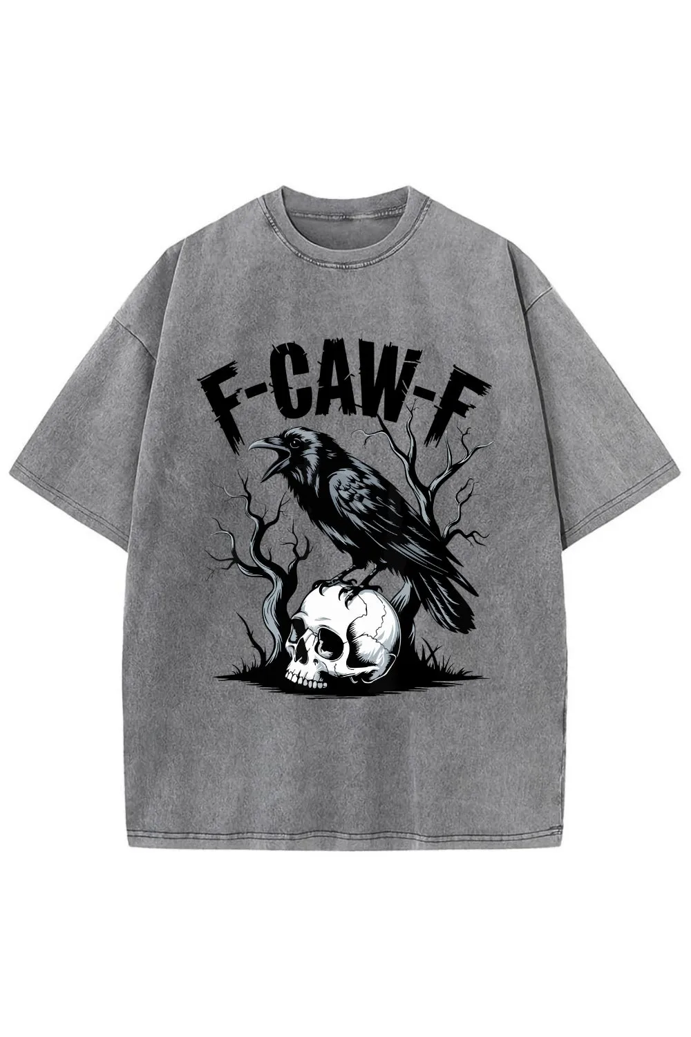 F-Caw-F Gothic Crow Washed Tee sold by Fancy Tees