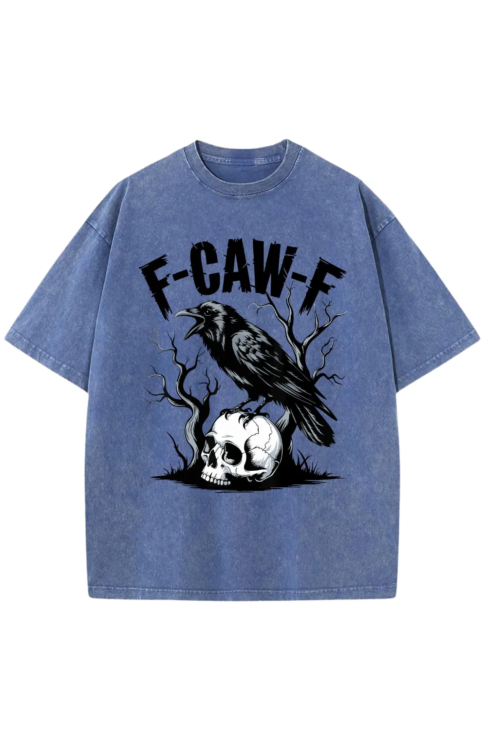 F-Caw-F Gothic Crow Washed Tee sold by Fancy Tees product image thumbnail 4