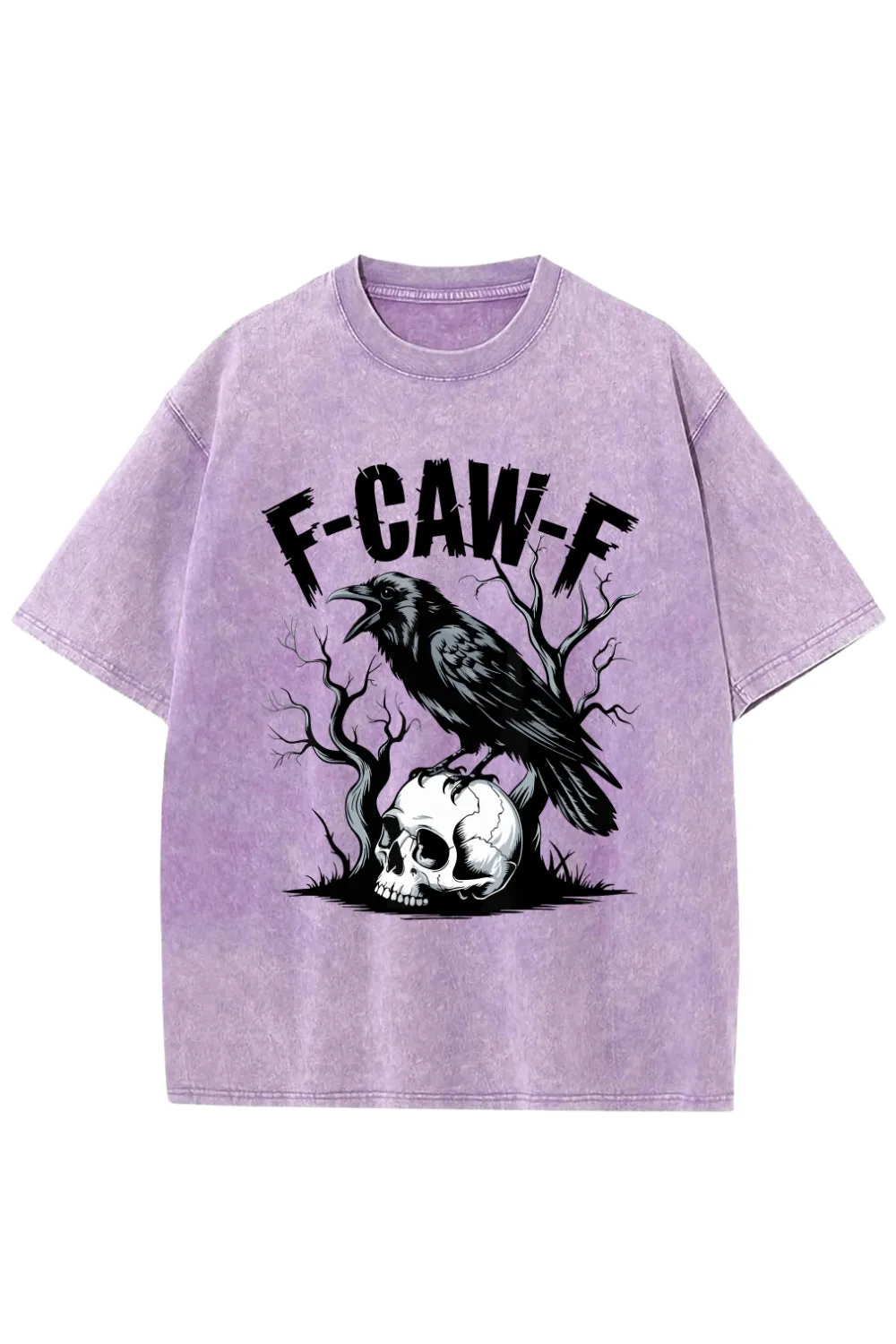 F-Caw-F Gothic Crow Washed Tee sold by Fancy Tees product image thumbnail 3