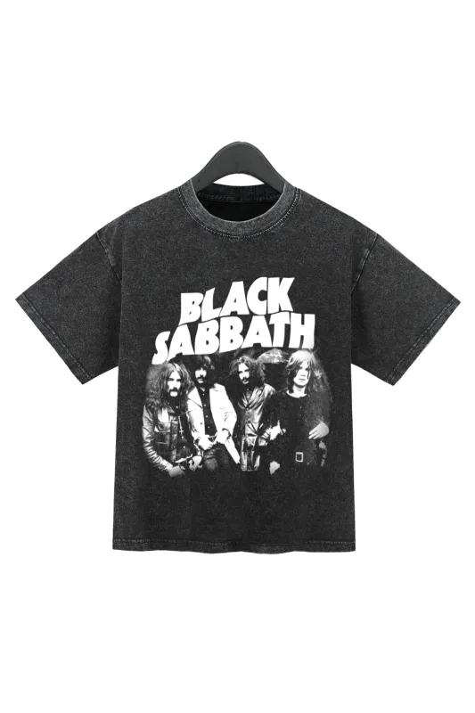 Black Sabbath Merch Washed Crop Top For Women sold by Fancy Tees
