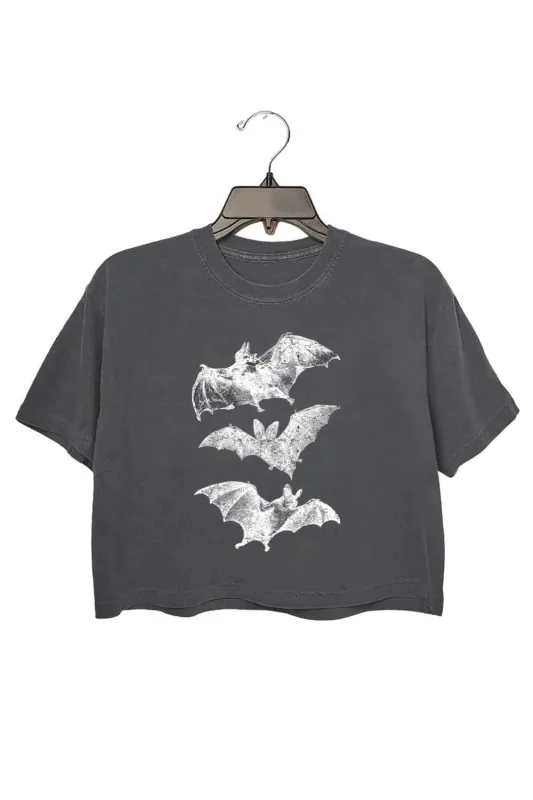 Vintage Y2K Bats Spooky Vibes Crop Top For Women sold by Fancy Tees