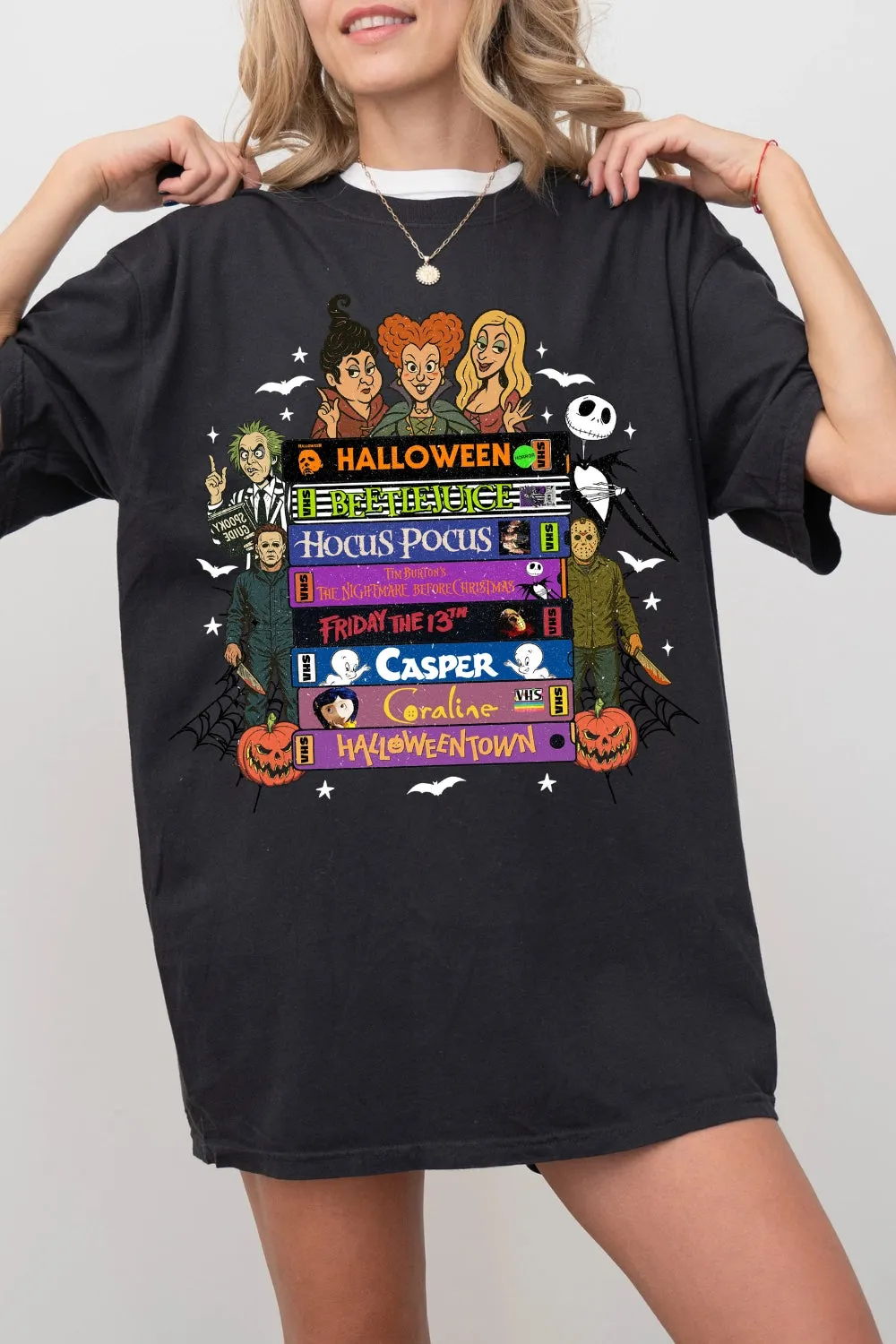 90s Style Retro Halloween Movies VHS Tee For Women sold by Fancy Tees product image thumbnail 3
