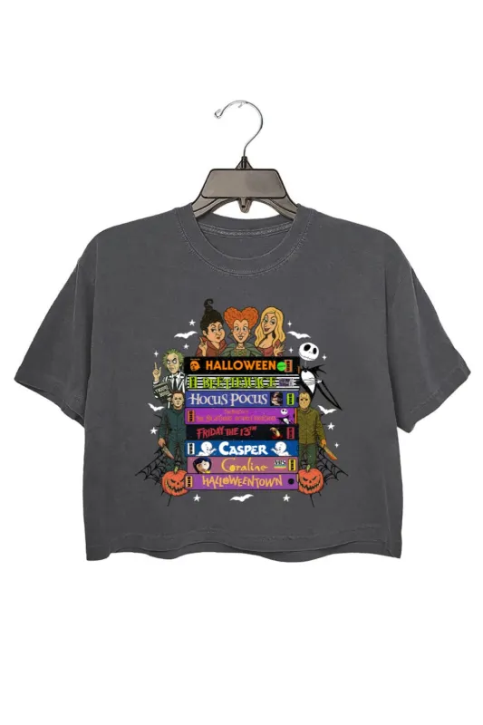 90s Style Retro Halloween Movies VHS Crop Top For Women sold by Fancy Tees