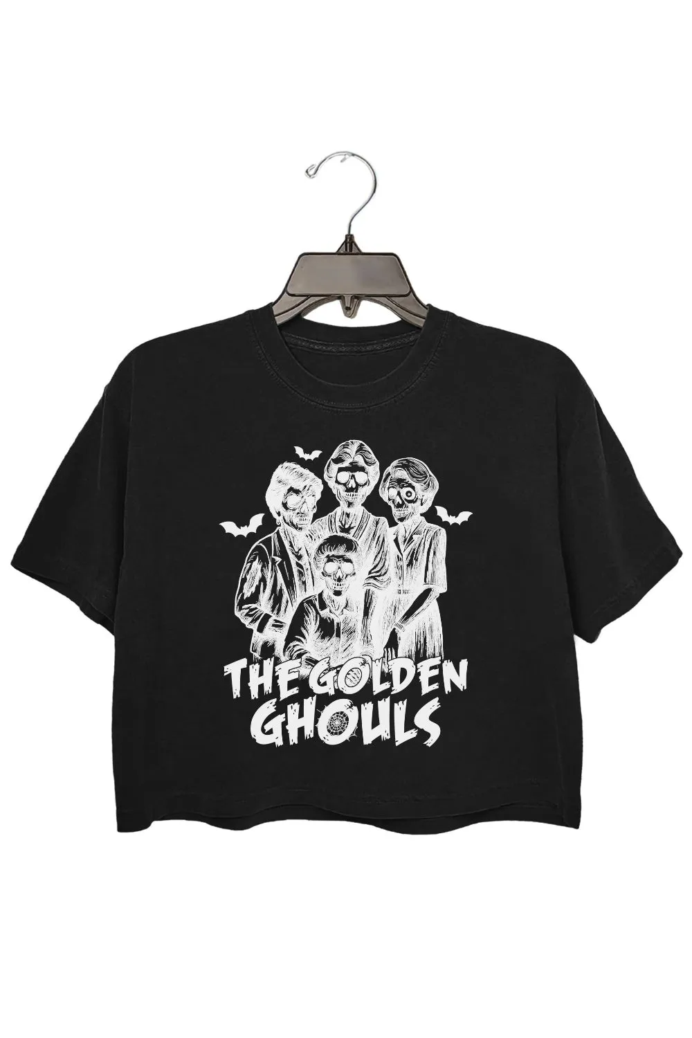 The Golden Ghouls Squad Girly Halloween Crop Top For Women sold by Fancy Tees product image thumbnail 3