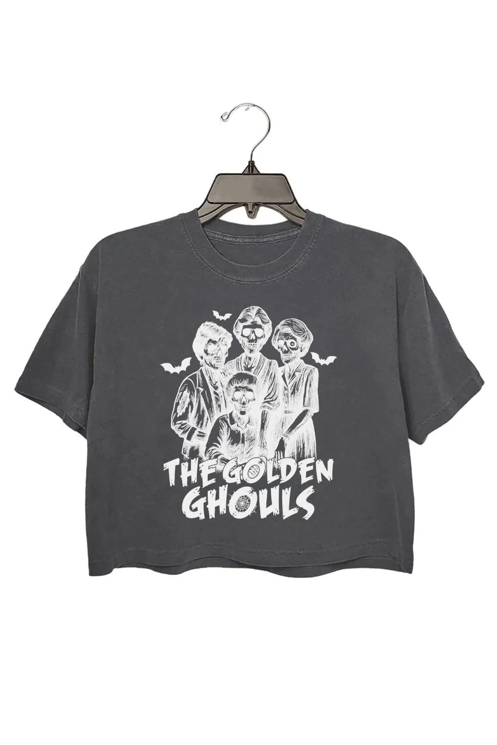 The Golden Ghouls Squad Girly Halloween Crop Top For Women sold by Fancy Tees product image thumbnail 2