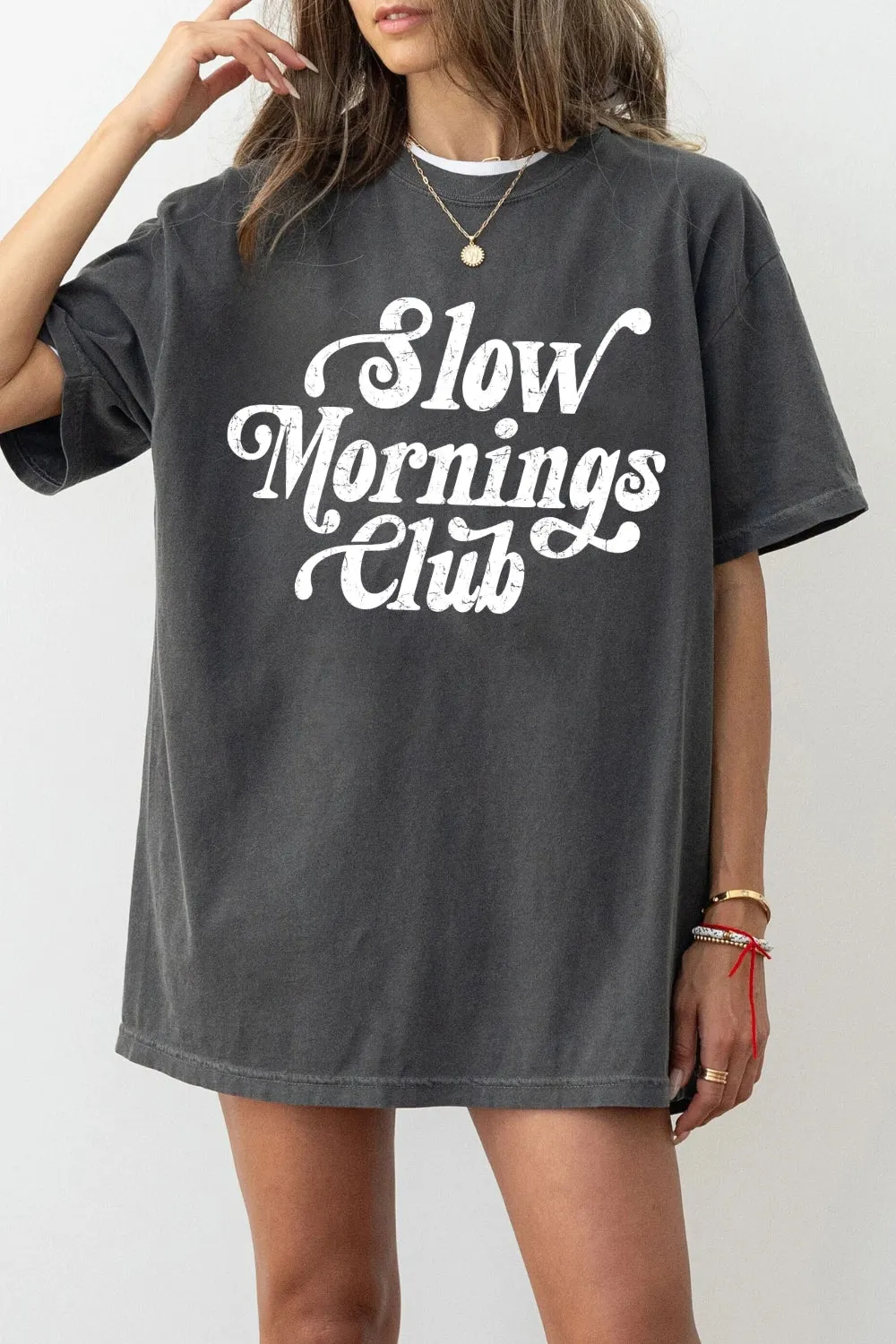 Slow Mornings Club Tee For Women sold by Fancy Tees
