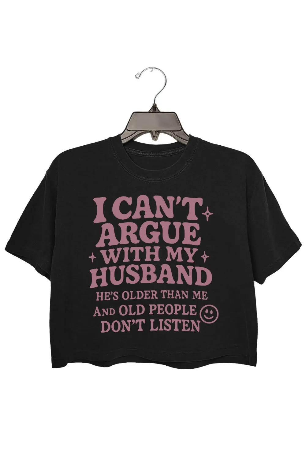 I Can't Argue With My Husband Crop Top For Women sold by Fancy Tees product image thumbnail 3