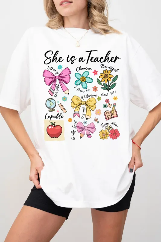 She Is A Teacher Tee For Women sold by Fancy Tees