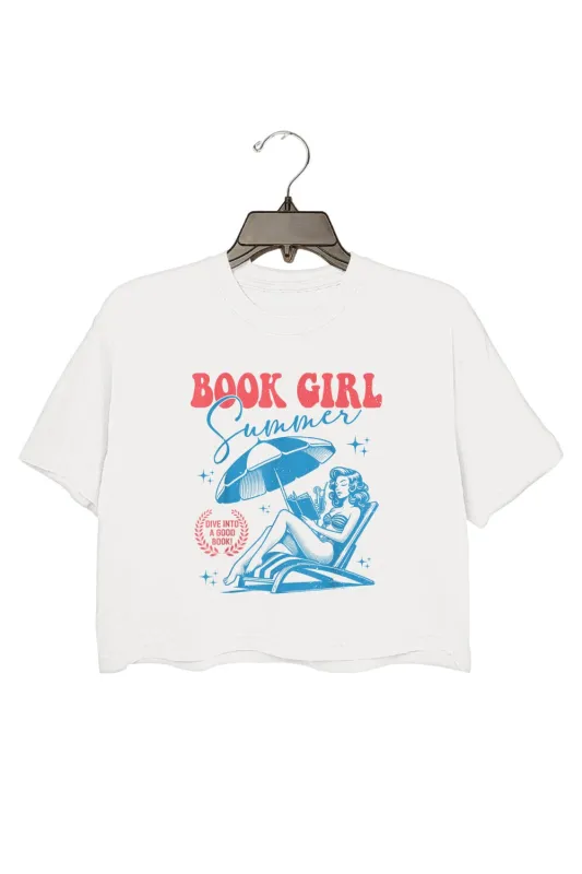 Book Girl Summer Beach Crop Top For Women sold by Fancy Tees