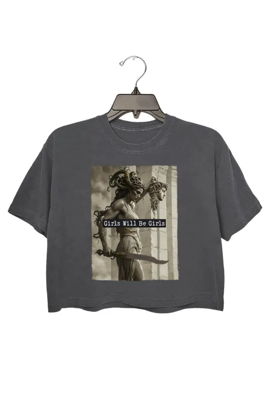 Girls Will Be Girls Medusaa With The Head Crop Tee For Women sold by Fancy Tees