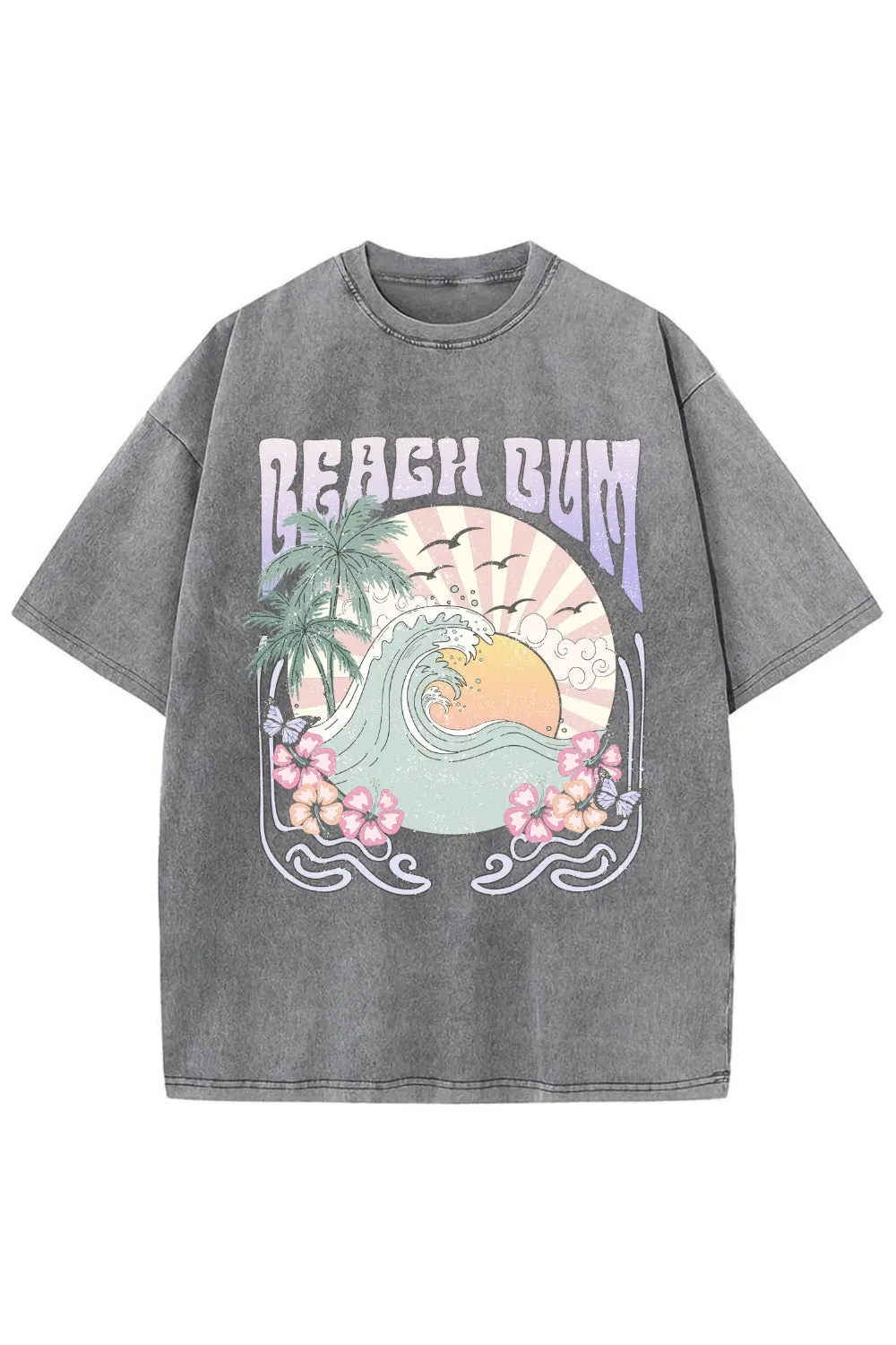 Beach Bum Summer Vintage Washed Tee sold by Fancy Tees product image thumbnail 2