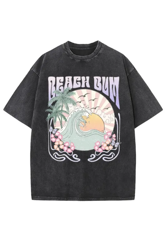 Beach Bum Summer Vintage Washed Tee sold by Fancy Tees