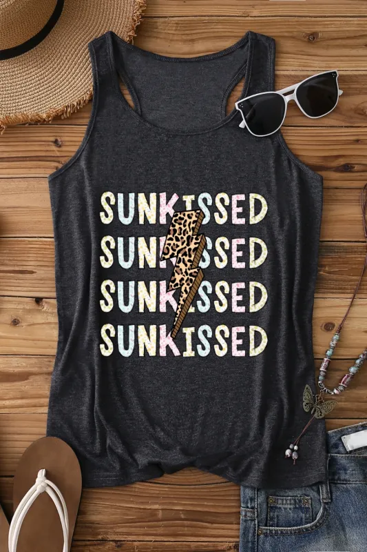 Sunkissed Leopard Lightning Tank Top For Women sold by Fancy Tees