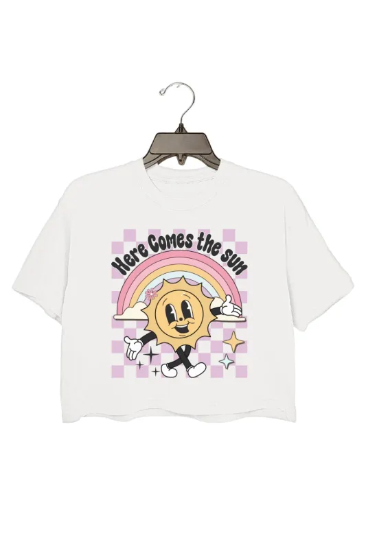 Here Comes The Sun Crop Top For Women sold by Fancy Tees