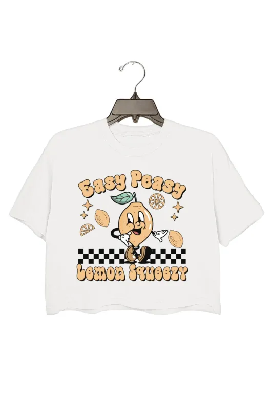 Easy Peasy Lemon Squeezy Crop Top For Women sold by Fancy Tees