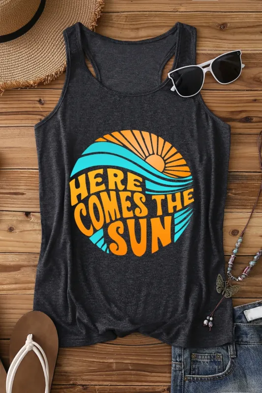 Here Comes The Sun Tank Top For Women sold by Fancy Tees