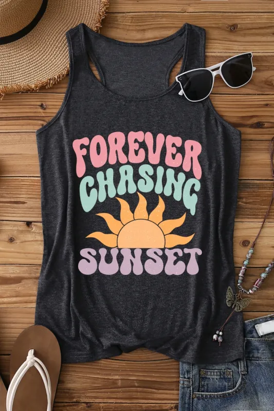 Forever Chasing Sunset Tank Top For Women sold by Fancy Tees