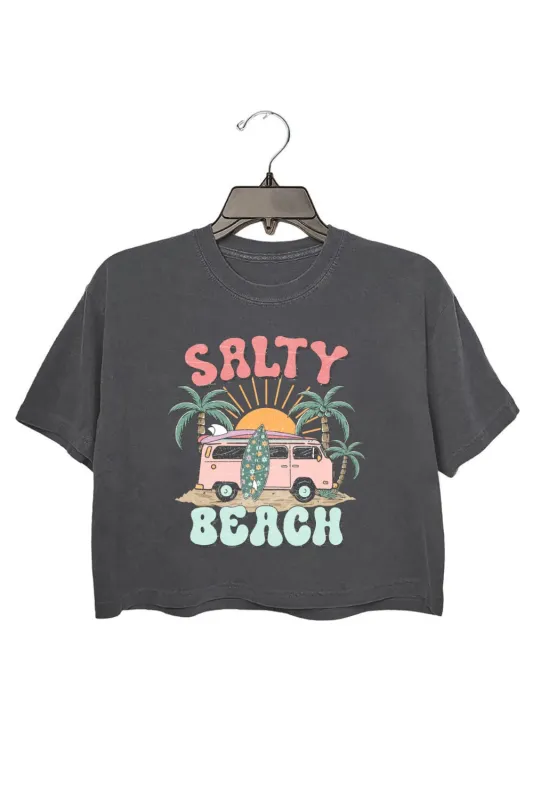 Salty Beach Bus Crop Top For Women sold by Fancy Tees