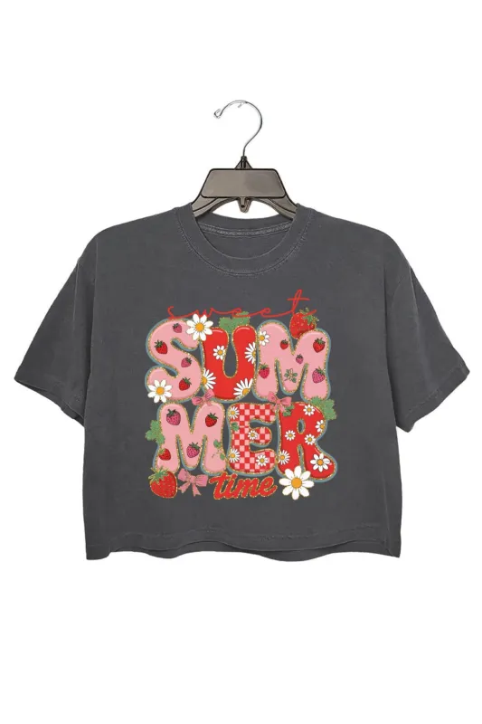 Sweet Summer Time Strawberry Crop Top For Women sold by Fancy Tees