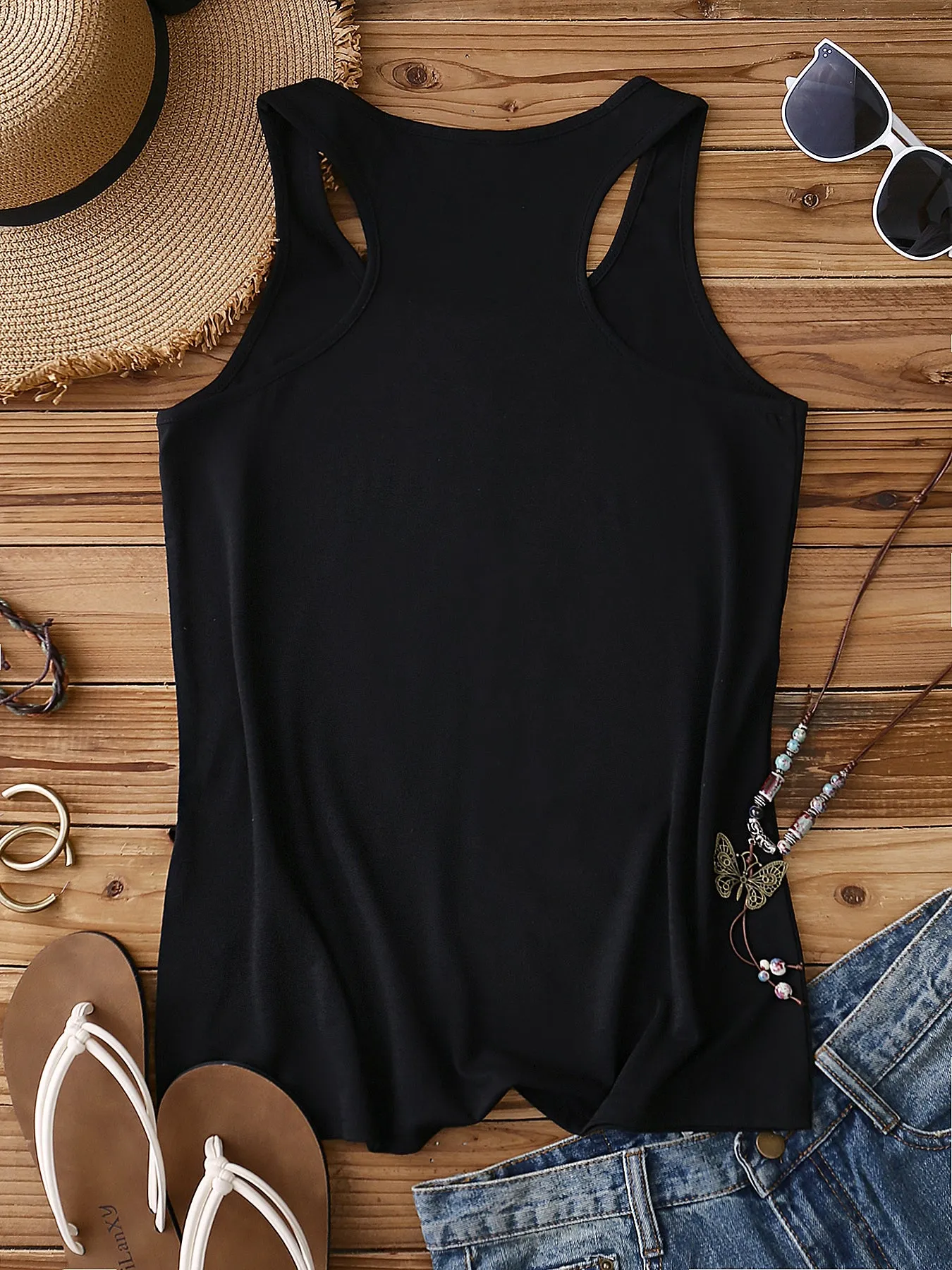 Summer Vibes Pink Bow Tank Top For Women sold by Fancy Tees product image thumbnail 5